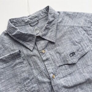 Club Ride Men's Pearl Snap Short Sleeve Vented Shirt Pockets Blue Sz L Cycling